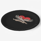 Cross Myハート（死への希望） - Skeleton Hands Hear ペーパープレート (アングル)