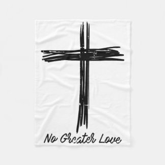 Cross No Greater Love Easter Jesus Religious Men W フリースブランケット