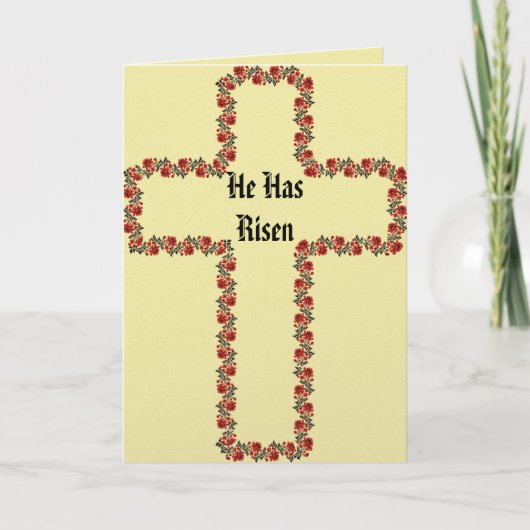 Cross Of Flowers Easter Greeting Card カード (正面)