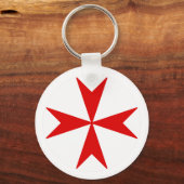 Cross Of Malta v2 (白の赤) キーホルダー (正面)