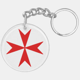 Cross Of Malta v2 (白の赤) キーホルダー