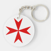 Cross Of Malta v2 (白の赤) キーホルダー (裏面)