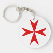 Cross Of Malta v2 (白の赤) キーホルダー (正面)
