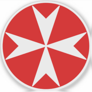 Cross Of Malta v2 （赤の上に白） シール