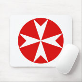 Cross Of Malta v2 (赤の上に白) マウスパッド (マウス)