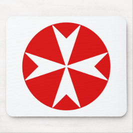 Cross Of Malta v2 （赤の上に白） マウスパッド