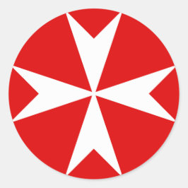 Cross Of Malta v2 （赤の上に白） ラウンドシール