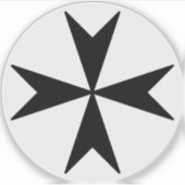 Cross Of Malta v2 (black on white) シール (正面)