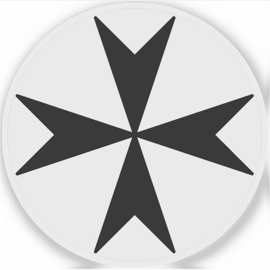 Cross Of Malta v2 (black on white) シール (正面)