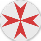 Cross Of Malta v2 (red on white) シール (正面)