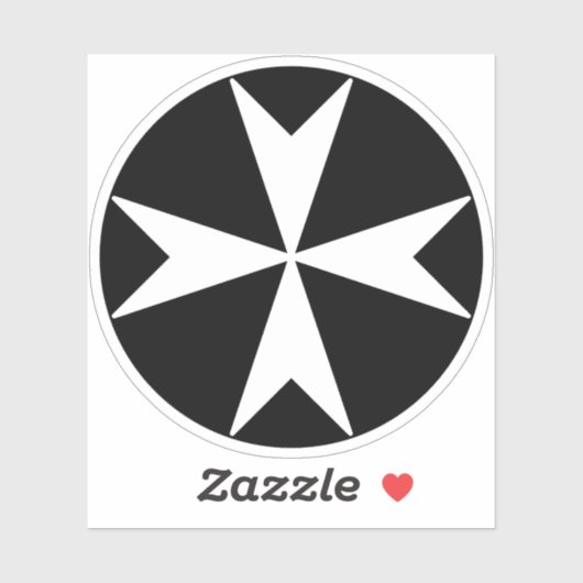 Cross Of Malta v2 (white on black) シール (シート)