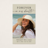 Cross Photo Forever Hearts Memorial Prayer Card (正面)