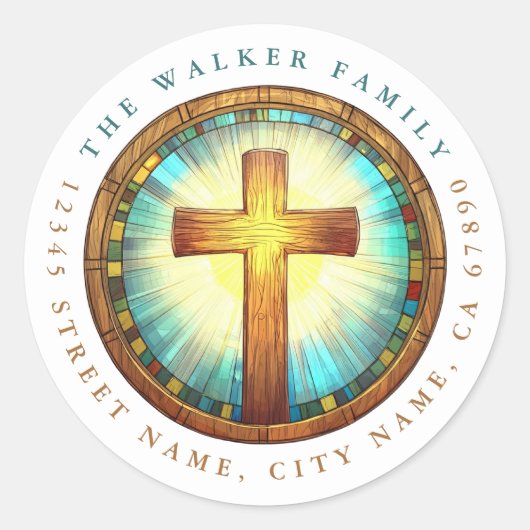 Cross Round Stickers ラウンドシール (正面)