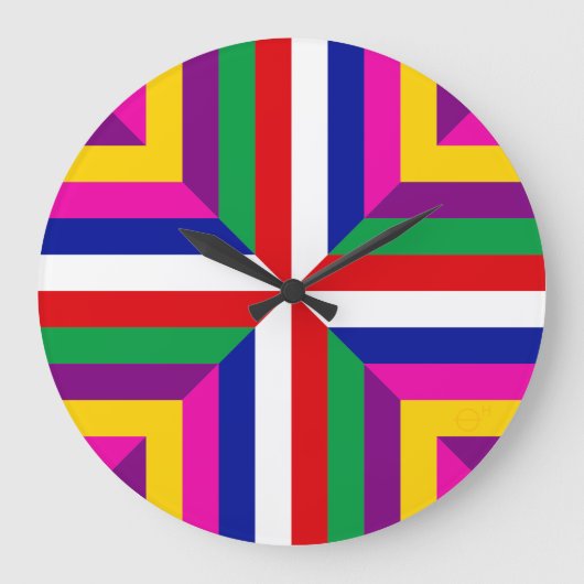 Cross-section of a Star – Red/White – Balanced ラージ壁時計 (正面)