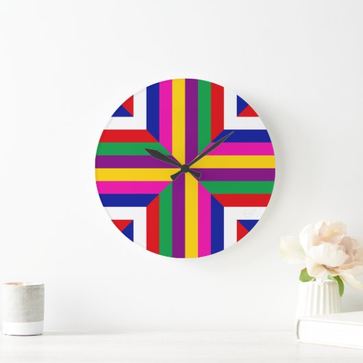 Cross-section of a Star - Yellow/Purple -Balanced ラージ壁時計 (ホーム)