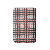 Cross Shaped Checkered Pattern with Red Hearts バスマット (正面縦)