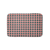 Cross Shaped Checkered Pattern with Red Hearts バスマット (正面)