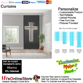 Cross Sheer Curtain Black Background 127 x 274.3cm