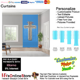 Cross Sheer Curtain Blue Background 127 x 274.3cm