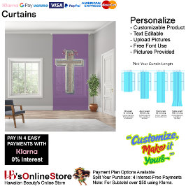 Cross Sheer Curtain Purple Background 127x274.3cm