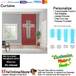 Cross Sheer Curtain Red Background 127 x 274.3cm