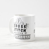  Cross Stitch Is My Love Language - X-Stitch Lover コーヒーマグカップ (正面左)