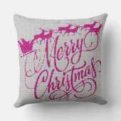 Cross Stitch Merry Christmas Throw Pillow クッション (裏面)