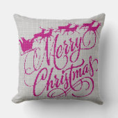 Cross Stitch Merry Christmas Throw Pillow クッション (正面)