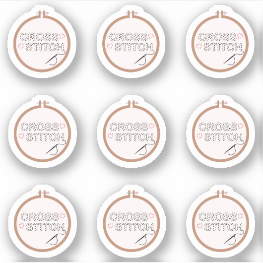 Cross Stitching Embroidery Sewing Hobby Planner シール (正面)