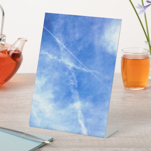 Cross Streaks In Sky Photo 台座サイン (インサイチュ)