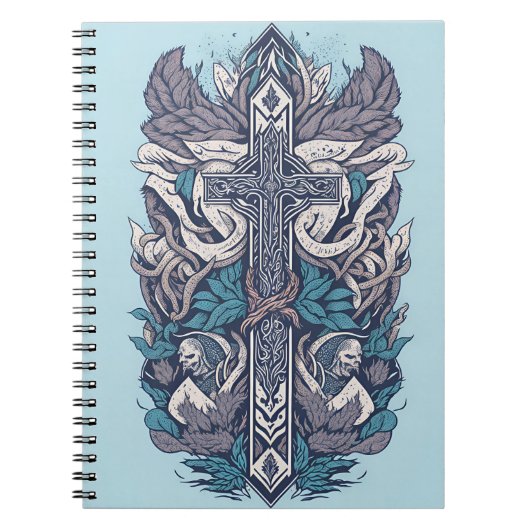 cross tattoo flower 25 ノートブック (正面)