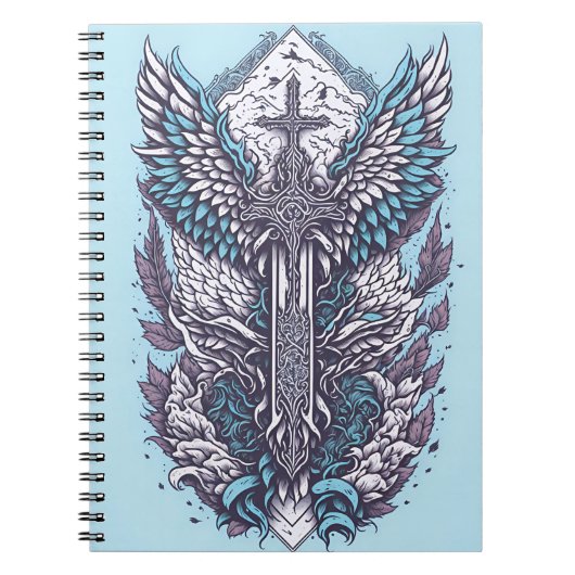 cross tattoo flower 27 ノートブック (正面)