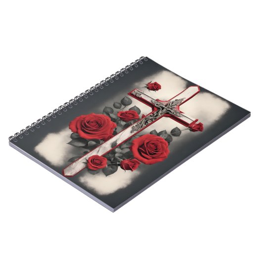 cross tattoo flower 4 ノートブック (左側)