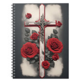 cross tattoo flower 4 ノートブック (正面)