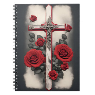 cross tattoo flower 4 ノートブック