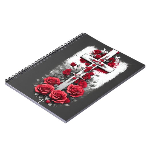 cross tattoo flower 6 ノートブック (左側)