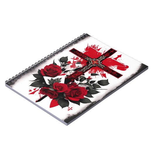 cross tattoo flower 7 ノートブック (左側)