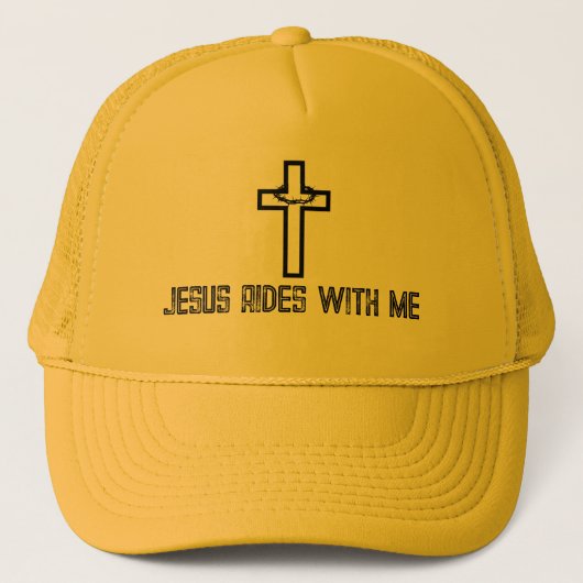 Cross Thorns Jesus Rides with Me キャップ (正面)