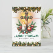 Cross with Candlelight and Ornaments, Christmas シーズンカード (スタンド正面)