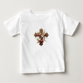 Cross with Doves – Christian Faith Inspirational D ベビーTシャツ
