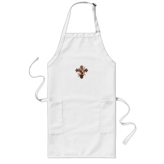 Cross with Doves – Christian Faith Inspirational D ロングエプロン (正面)