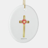 Cross with Heart in the Middle - round, セラミックオーナメント (右)