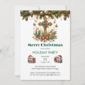 Cross with Stars and Candles Christmas 招待状 (正面)