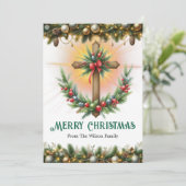 Cross Wreath with Berries and Pine, Christmas シーズンカード (スタンド正面)