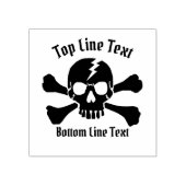 Crossbones DJでテキストをスカルデザイン ラバースタンプ (インプリント)