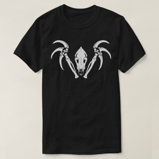 Crossbones Therizinosaurusホワイト Tシャツ (デザイン正面)