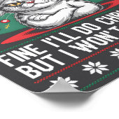 Crossed Arms Cat Funny Christmas Ugly Sweater Long ポスター (角)