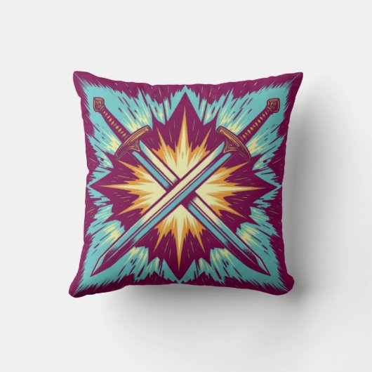 Crossed Fantasy Arrows with Glowing Energy – Dynam クッション (裏面)