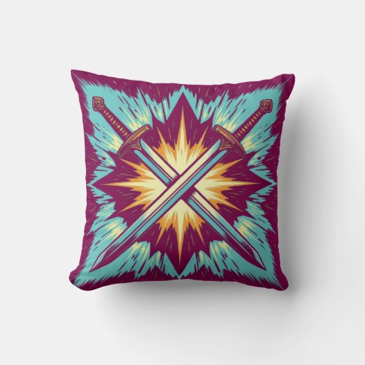 Crossed Fantasy Arrows with Glowing Energy – Dynam クッション (正面)