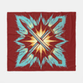 Crossed Fantasy Arrows with Glowing Energy – Dynam フリースブランケット (正面(横))